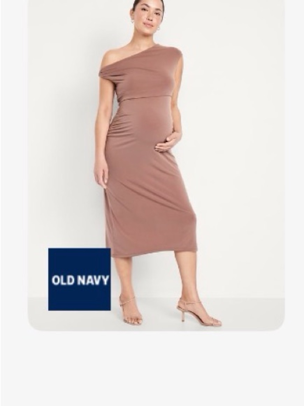 The Occasion by Old Navy Maternity Asymmetrical Shoulder Maxi Dress